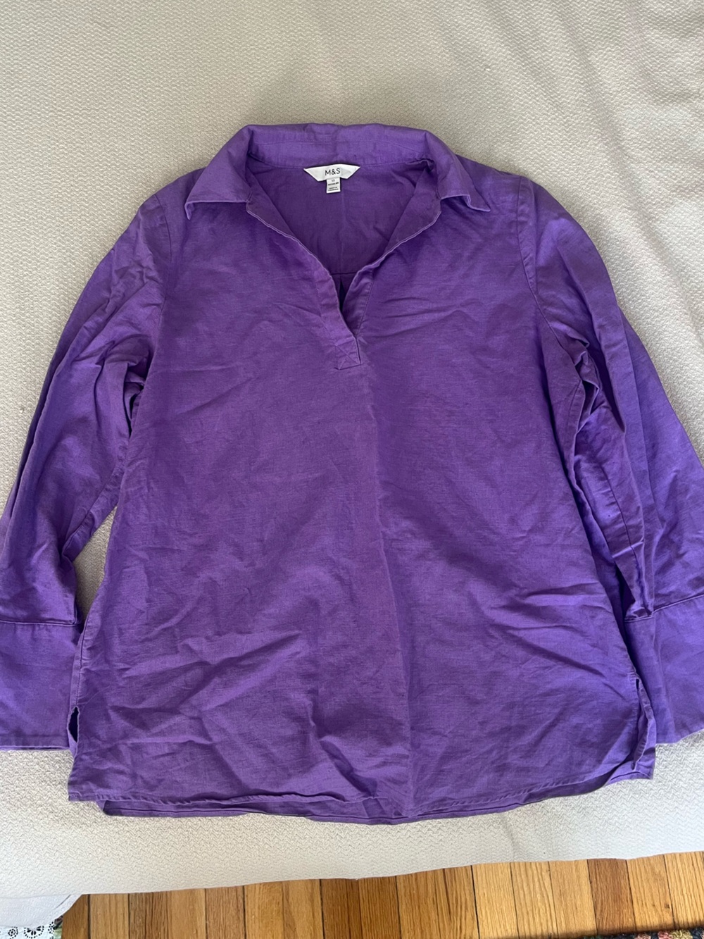 Purple Long-Sleeve Polo Shirt